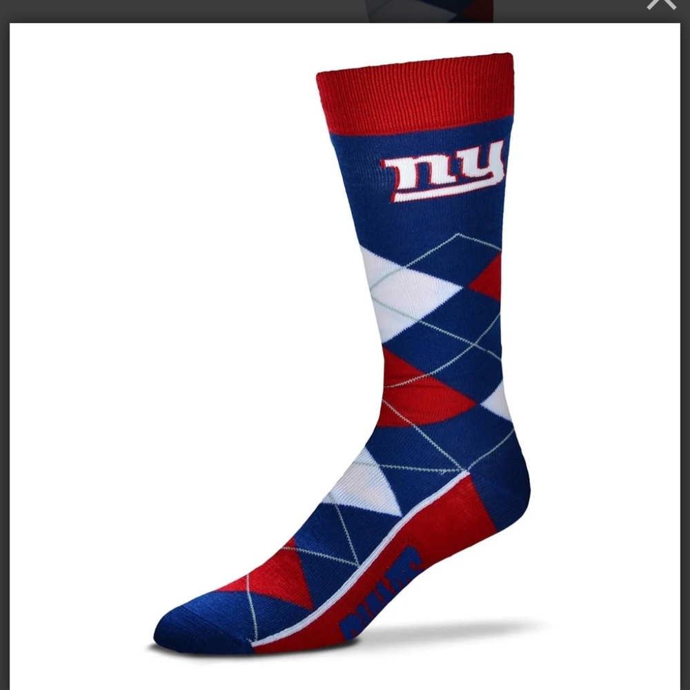 Argyle Crew Socks - Red and Blue